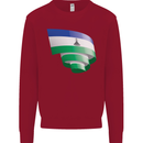 Curled Lesotho Flag Basotho Day Football Kids Sweatshirt Jumper Red