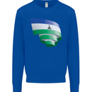 Curled Lesotho Flag Basotho Day Football Kids Sweatshirt Jumper Royal Blue