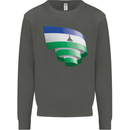 Curled Lesotho Flag Basotho Day Football Kids Sweatshirt Jumper Storm Grey