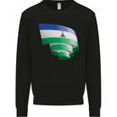 Curled Lesotho Flag Basotho Day Football Mens Sweatshirt Jumper Black