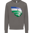 Curled Lesotho Flag Basotho Day Football Mens Sweatshirt Jumper Charcoal