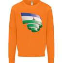 Curled Lesotho Flag Basotho Day Football Mens Sweatshirt Jumper Orange