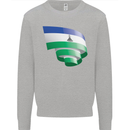 Curled Lesotho Flag Basotho Day Football Mens Sweatshirt Jumper Sports Grey