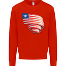 Curled Liberia Flag Liberian Day Football Kids Sweatshirt Jumper Bright Red