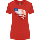 Curled Liberia Flag Liberian Day Football Womens Wider Cut T-Shirt Red