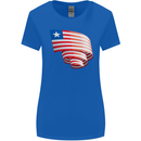 Curled Liberia Flag Liberian Day Football Womens Wider Cut T-Shirt Royal Blue
