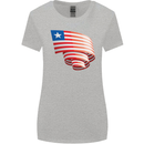 Curled Liberia Flag Liberian Day Football Womens Wider Cut T-Shirt Sports Grey