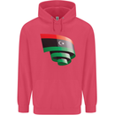 Curled Libya Flag Libyan Day Football Childrens Kids Hoodie Heliconia