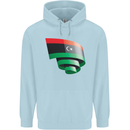 Curled Libya Flag Libyan Day Football Childrens Kids Hoodie Light Blue