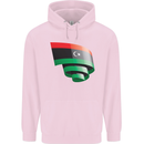 Curled Libya Flag Libyan Day Football Childrens Kids Hoodie Light Pink