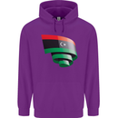 Curled Libya Flag Libyan Day Football Childrens Kids Hoodie Purple