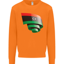 Curled Libya Flag Libyan Day Football Mens Sweatshirt Jumper Orange