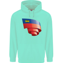 Curled Liechtenstein Flag Liechtensteiner Day Football Childrens Kids Hoodie Peppermint