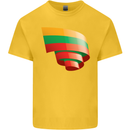 Curled Lithuania Flag Lithuania Day Football Mens Cotton T-Shirt Tee Top Yellow