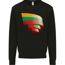 Curled Lithuania Flag Lithuania Day Football Mens Sweatshirt Jumper Black