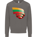 Curled Lithuania Flag Lithuania Day Football Mens Sweatshirt Jumper Charcoal