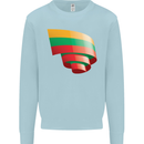 Curled Lithuania Flag Lithuania Day Football Mens Sweatshirt Jumper Light Blue