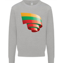Curled Lithuania Flag Lithuania Day Football Mens Sweatshirt Jumper Sports Grey