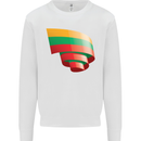 Curled Lithuania Flag Lithuania Day Football Mens Sweatshirt Jumper White