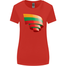 Curled Lithuania Flag Lithuania Day Football Womens Wider Cut T-Shirt Red