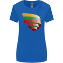 Curled Lithuania Flag Lithuania Day Football Womens Wider Cut T-Shirt Royal Blue