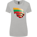 Curled Lithuania Flag Lithuania Day Football Womens Wider Cut T-Shirt Sports Grey