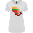 Curled Lithuania Flag Lithuania Day Football Womens Wider Cut T-Shirt White