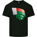 Curled Madagascar Flag Madagascan Day Football Kids T-Shirt Childrens Black