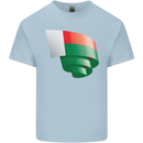 Curled Madagascar Flag Madagascan Day Football Kids T-Shirt Childrens Light Blue