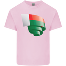 Curled Madagascar Flag Madagascan Day Football Kids T-Shirt Childrens Light Pink