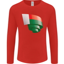 Curled Madagascar Flag Madagascan Day Football Mens Long Sleeve T-Shirt Red