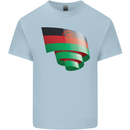 Curled Malawi Flag Malawian Day Football Kids T-Shirt Childrens Light Blue