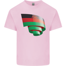 Curled Malawi Flag Malawian Day Football Kids T-Shirt Childrens Light Pink