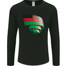 Curled Malawi Flag Malawian Day Football Mens Long Sleeve T-Shirt Black