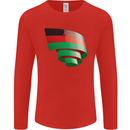 Curled Malawi Flag Malawian Day Football Mens Long Sleeve T-Shirt Red