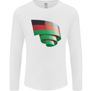 Curled Malawi Flag Malawian Day Football Mens Long Sleeve T-Shirt White