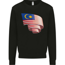 Curled Malaysia Flag Malaysian Day Football Kids Sweatshirt Jumper Black