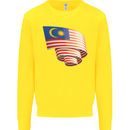 Curled Malaysia Flag Malaysian Day Football Kids Sweatshirt Jumper Yellow