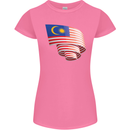 Curled Malaysia Flag Malaysian Day Football Womens Petite Cut T-Shirt Azalea
