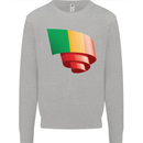 Curled Mali Flag Malian Day Football Kids Sweatshirt Jumper Sports Grey