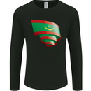 Curled Mauritania Flag Mauritanian Day Football Mens Long Sleeve T-Shirt Black