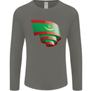 Curled Mauritania Flag Mauritanian Day Football Mens Long Sleeve T-Shirt Charcoal