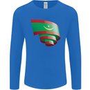 Curled Mauritania Flag Mauritanian Day Football Mens Long Sleeve T-Shirt Royal Blue