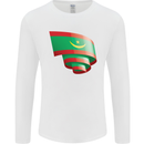 Curled Mauritania Flag Mauritanian Day Football Mens Long Sleeve T-Shirt White