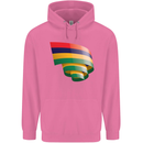 Curled Mauritius Flag Mauritians Day Football Childrens Kids Hoodie Azalea
