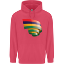 Curled Mauritius Flag Mauritians Day Football Childrens Kids Hoodie Heliconia