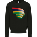 Curled Mauritius Flag Mauritians Day Football Kids Sweatshirt Jumper Black
