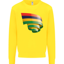 Curled Mauritius Flag Mauritians Day Football Kids Sweatshirt Jumper Yellow