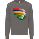 Curled Mauritius Flag Mauritians Day Football Mens Sweatshirt Jumper Charcoal
