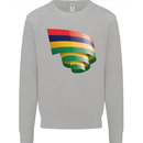 Curled Mauritius Flag Mauritians Day Football Mens Sweatshirt Jumper Sports Grey